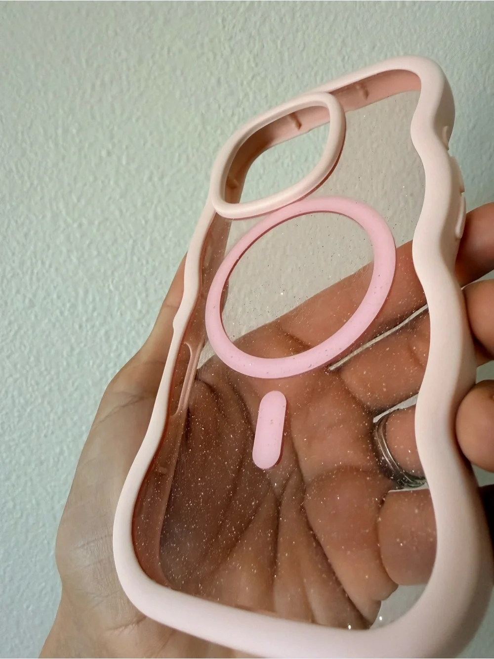 Clear Pink Slim iPhone Case with MagSafe Ring